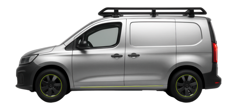 Compact van with integrated roof racks and rear hatch