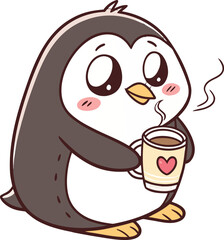 A fun vector illustration of a smiling cartoon coffee cup with a face and a colorful design as a logo character