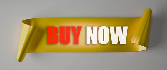 3D render of a Buy Now banner.