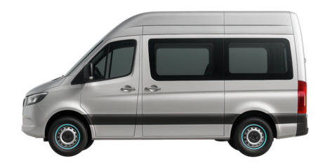 Minibus with sliding side door and high roof profile