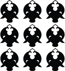 Black Decorative Pattern: Repeating Abstract Design, Graphic Art Style