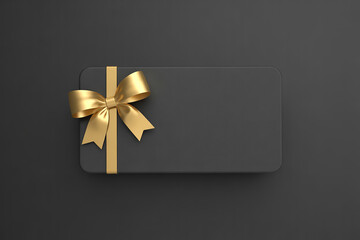 Elegant black gift card with a luxurious gold bow