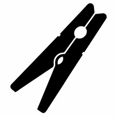 Silhouette of a traditional wooden clothespin laundry peg for hanging clothes