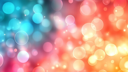 Obraz premium A beautiful abstract background of festive red, orange, and teal bokeh lights, a magical concept of celebration perfect for holiday or party themes