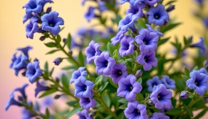 Obraz premium Vibrant Blue and Purple Floral Closeup