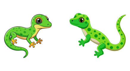 Fototapeta premium Set of gecko vector illustration design