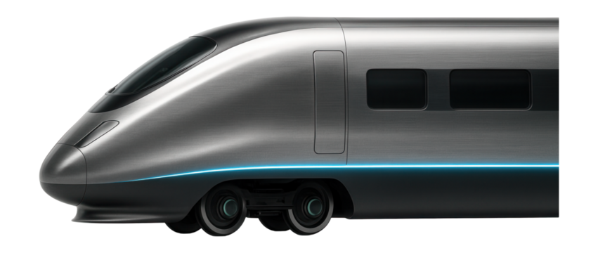 Aerodynamic high-speed locomotive with curved windshield and side skirts