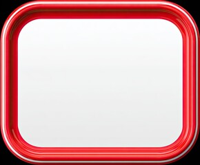 Red rectangular sign with white background and rounded corners