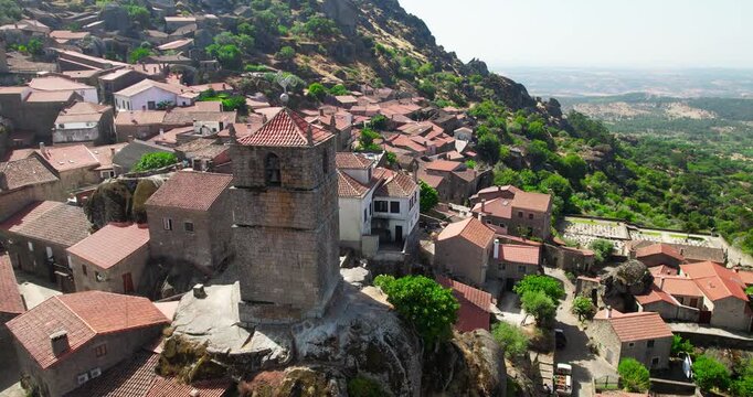 Aerial View Village of Monsanto, Guarda District, Portugal