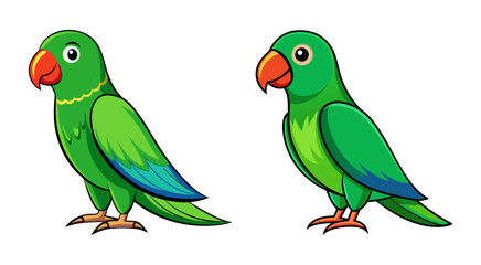 Fototapeta premium Set of parrot bird vector illustration design