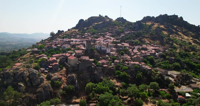 Aerial View Village of Monsanto, Guarda District, Portugal