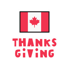 Canadian flag. Thanksgiving. Holiday. Vector design. Illustration on white background.