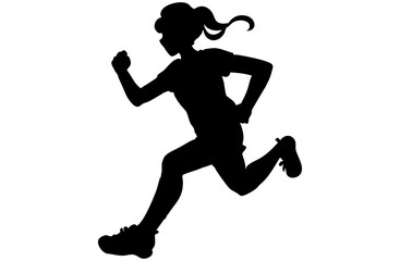 Silhouette of Running Woman Illustration