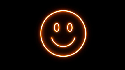 Glowing neon expression icon isolated on black background. HD Video motion graphic animation