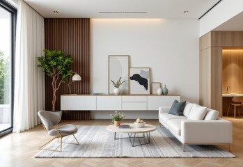 to choose modern decor effectively prioritize functional elegant pieces with smooth surfaces neutral colors and natural finishes that blend seamlessly into minimalist open plan interiors.