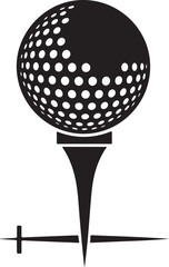 Golf ball on tee ready for championship game vector