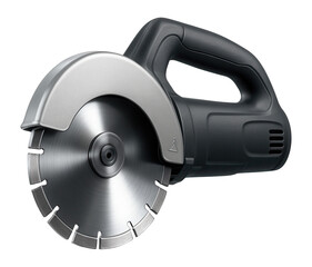 Concrete cutter with a carbide-tipped blade for cutting through abrasive materials.