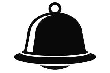 A simple of a bell in solid black color stands out clearly on white