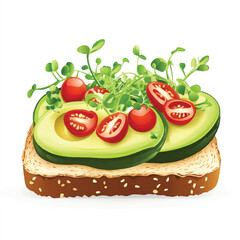 a fresh avocado toast with vegetable