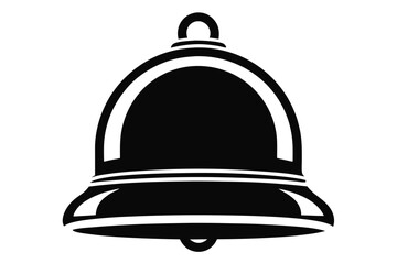Minimalist bell symbol in black showcases a classic ring shape against a white backdrop
