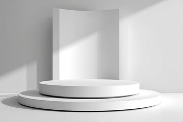 Minimalist white pedestal display