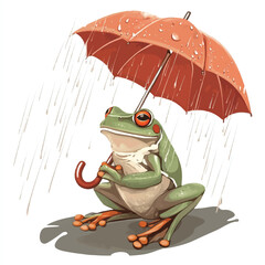 Obraz premium a frog with an umbrella