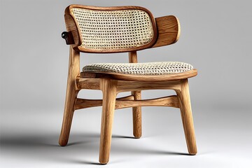 Modern handcrafted rattan back chair high resolution wallpaper