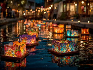 Floating Lanterns on Water