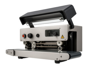 Horizontal band sealer with a tilting head for sealing liquid-filled pouches in a dairy processing plant