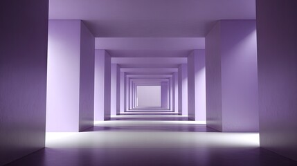 Lavender corridor, geometric, perspective