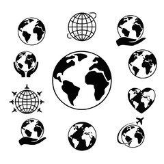 Globe and Communication Icons -