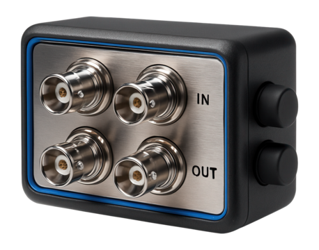 Analog input-output module with BNC connectors for precise measurement tasks in a laboratory setting