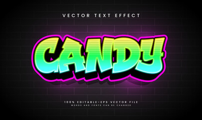 Elegant Candy Vector Text Effect. Suitable for Sweet Food Menu.