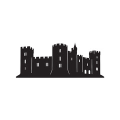 Fototapeta premium Alnwick Castle Minimal Silhouette Vector