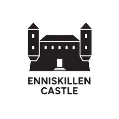 Naklejka premium Enniskillen Castle Minimal Silhouette Vector