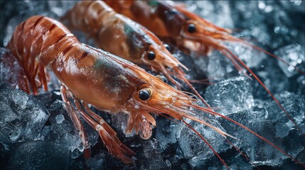 fresh seafood at the market, Generative AI,