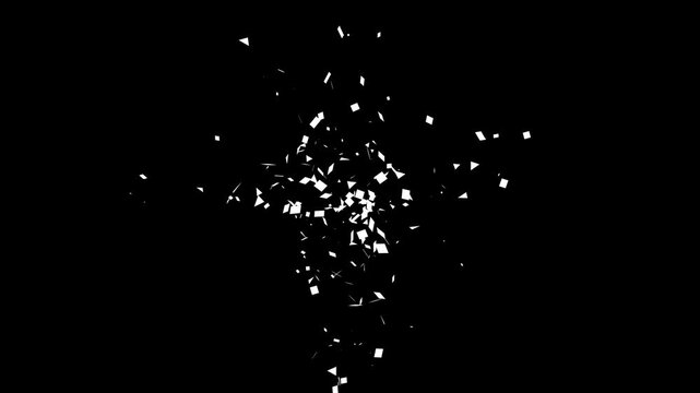 Colorful fireworks confetti explodes ,animation of the explosion and fall of confetti in 4k video. confetti bomb effect from the inside glitter background with gold slowly falling.