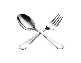 Spoon, fork, and knife isolated on a white background
