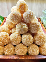 Pile of Indonesian Sesame Seed Balls, Onde Onde