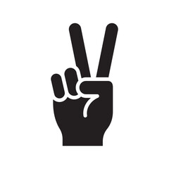 Obraz premium Peace finger icon solid vector design illustration template in trendy style