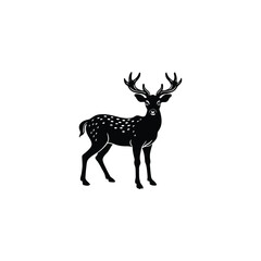 Fototapeta premium A deer animal's silhouette art Vector Illustration