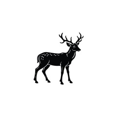 Obraz premium A deer animal's silhouette art Vector Illustration