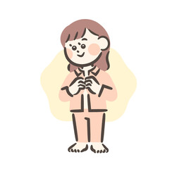 A girl changing into pajamas alone