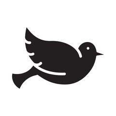 Peace dove symbol icon solid vector design illustration template in trendy style