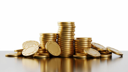 Stack of Golden Casino Chips