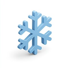 Obraz premium Light-blue 3D snowflake icon on white background