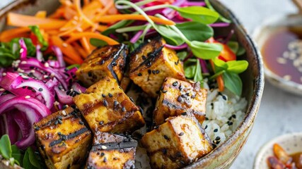 A nutritious meal idea with tofu and mixed vegetables