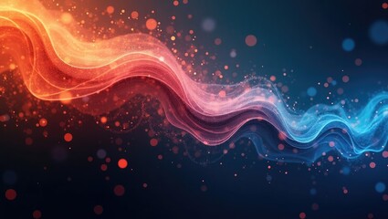 Obraz premium Abstract design with vibrant color waves and sparkling particles.