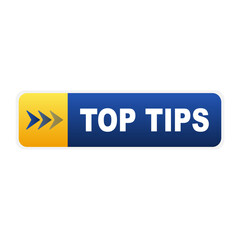 Blue and yellow button. Best advice. Vector illustration