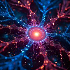 Fototapeta premium Abstract neural network ai artificial intelligence digital art design